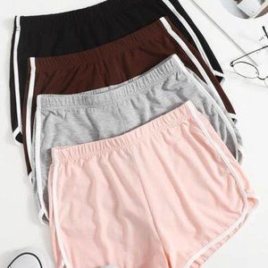 SHEIN 4-Pack (Brown, Black, Grey, Pink) Track Shorts